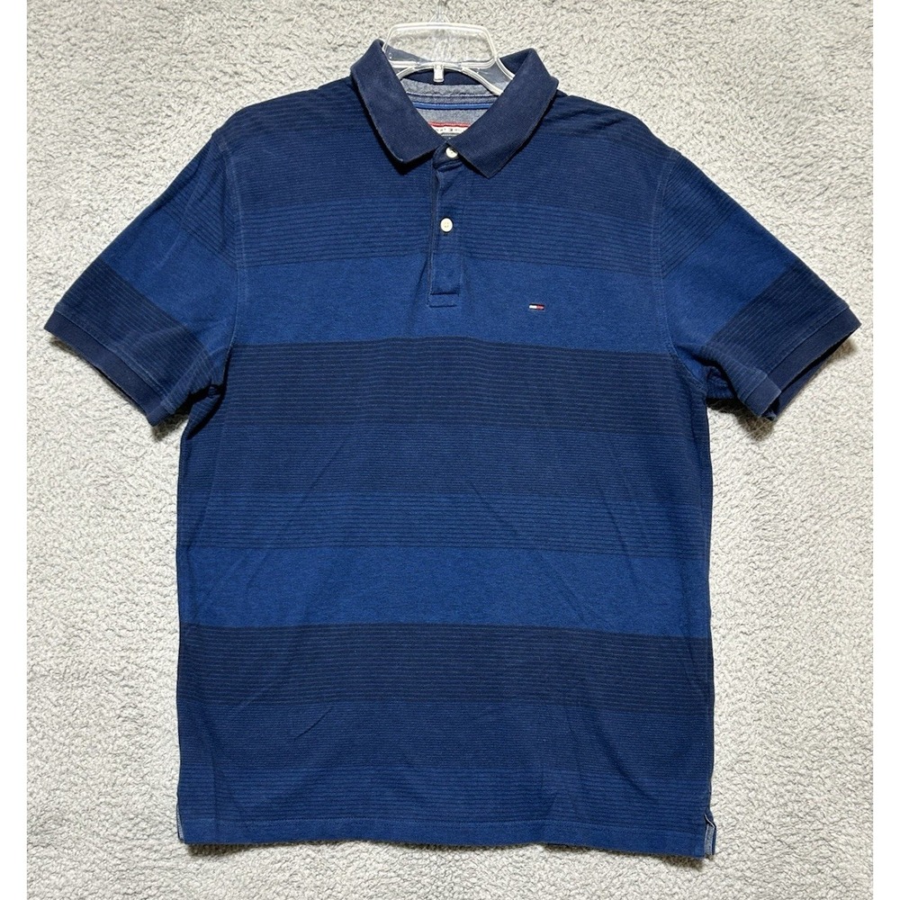 Tommy Hilfiger Mens Slim Fit Stretch Cotton Stripe‎ Polo Shirt XL